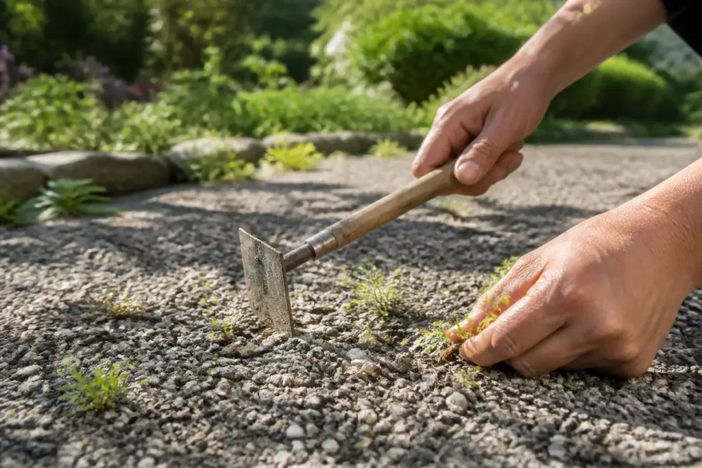 Comment empêcher l’herbe de pousser dans le gravier : 7 astuces pratiques